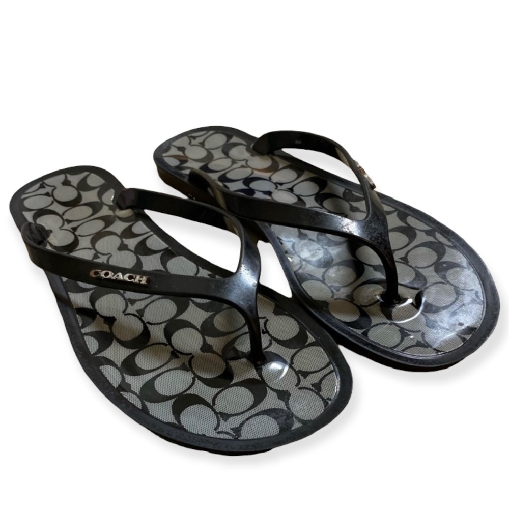 💕CUTE💕 Coach Monogram Jelly Flip Flops